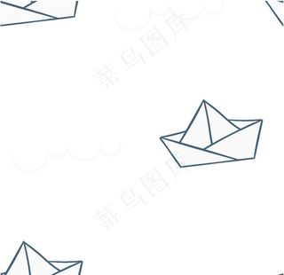 纸船背景花纹图片