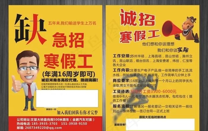 招工宣传单图片(210X297)cdr矢量模版下载