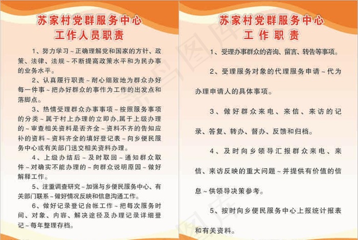 党群服务制度图片cdr矢量模版下载