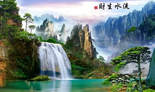 流水生财背景图片