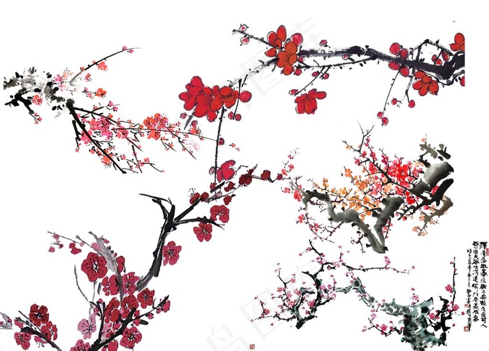 梅花图片psd模版下载