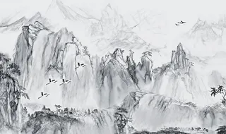 大理石纹海纳百川装饰画背景墙图图片