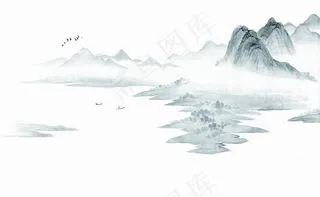 水墨山水 新中式 大理石纹图片