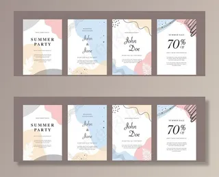 ins糖果色蓝色海报水牌邀请函图片