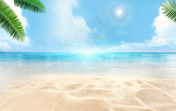 夏天沙滩海报背景无分层图片