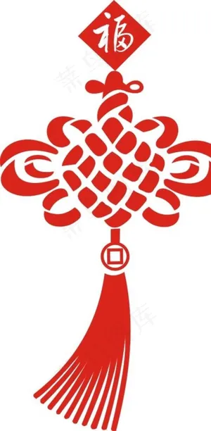 福字中国结剪纸图片