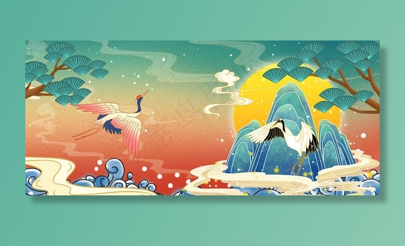 国潮风插画图片