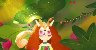 森林里的精灵插画图片