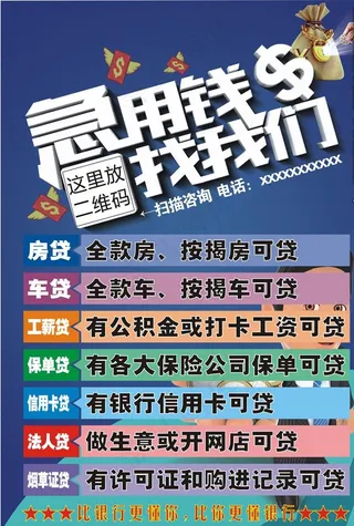贷款宣传单海报DM写真不干胶图片