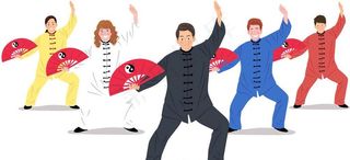 一群人耍太极图片