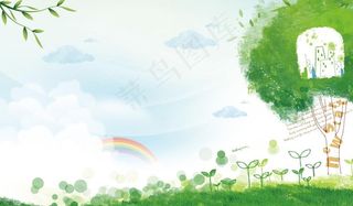 学校插画背景图片