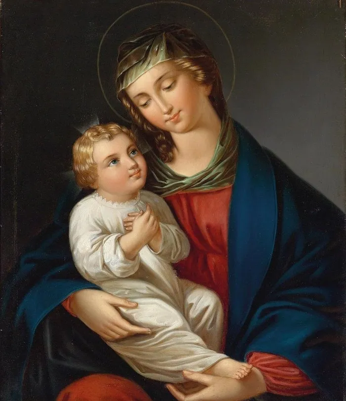 圣母与圣婴图片