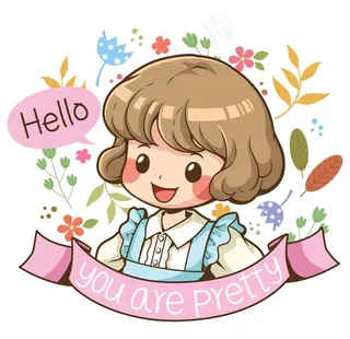 卡通小女孩图片