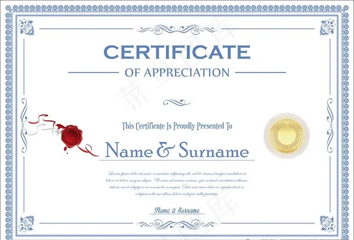 证书设计图片ai矢量模版下载