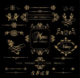 矢量精美金色花纹图片