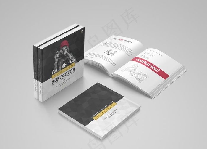 书籍封面效果图样机图片(4001X3000(DPI:300))psd模版下载