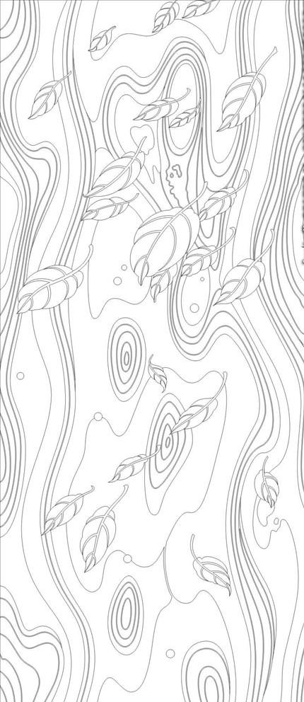 树叶艺术玻璃矢量图 线条图图片