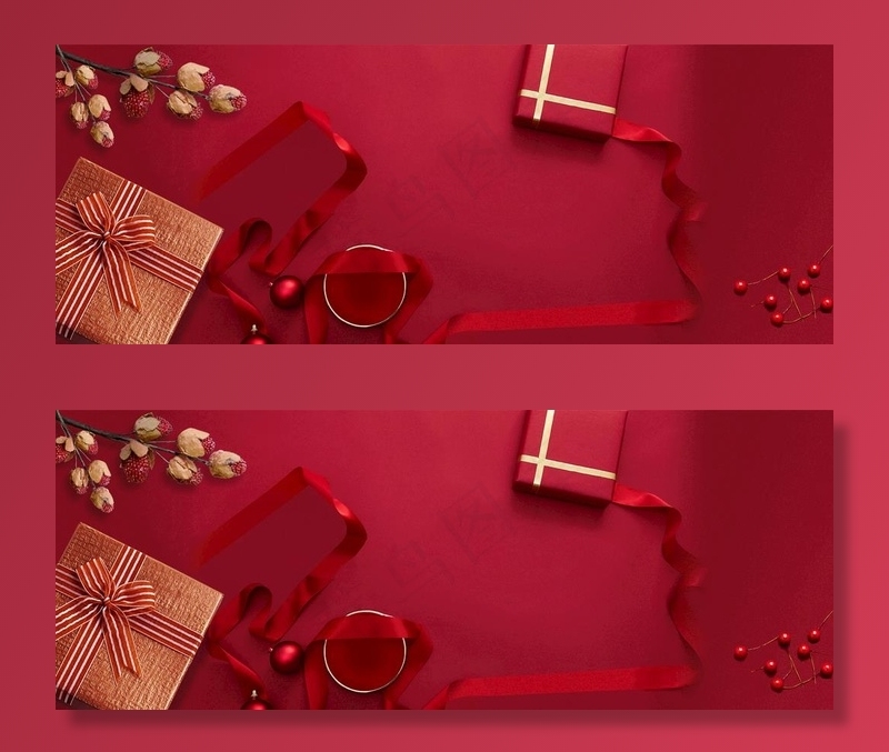 淘宝天猫圣诞节情人节礼盒背景图片
