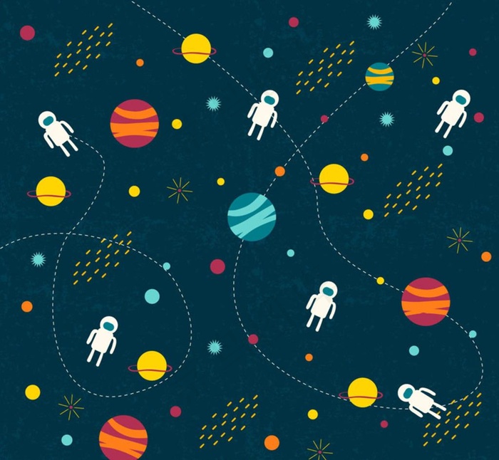 宇宙元素无缝背景图片ai矢量模版下载