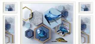 几何背景墙图片