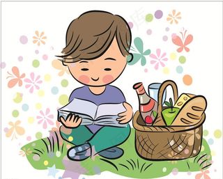 读书小孩图片