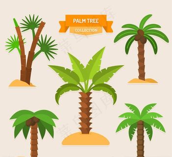矢量夏季椰子树素材图片