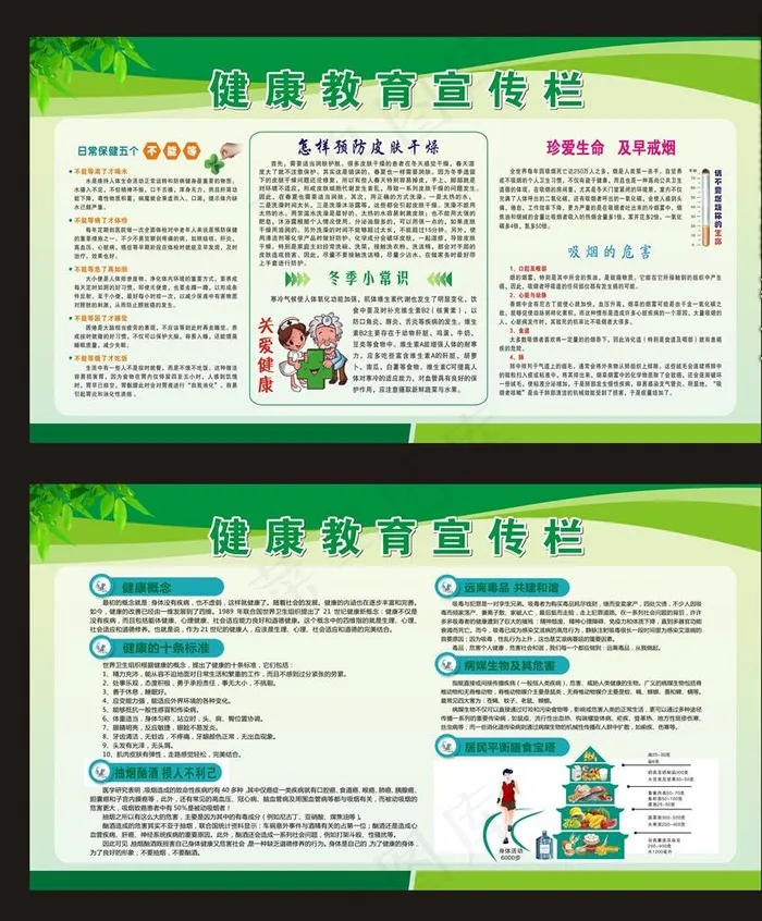 健康教育宣传栏图片cdr矢量模版下载
