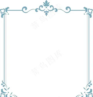 欧式复古蓝花纹边框图片