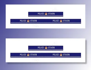 派出所门条腰线防撞条图片