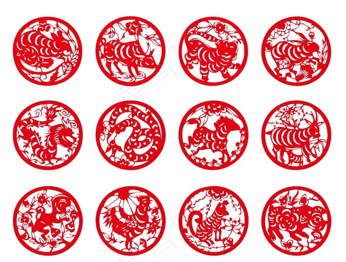 12生肖图片psd模版下载