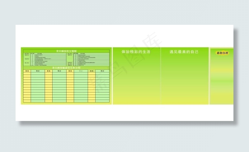 康宝莱积分表图片cdr矢量模版下载