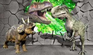 恐龙立体背景墙图片