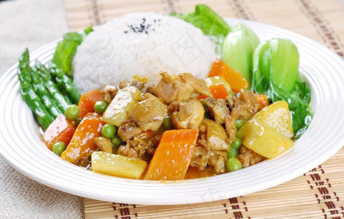 饭咖喱鸡肉饭图片