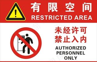 有限空间  未经许可禁止进入图片