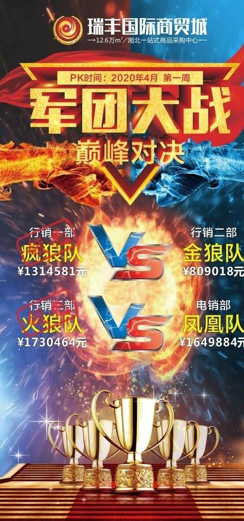军团大战 巅峰对决 PK VS图片(200X400)cdr矢量模版下载