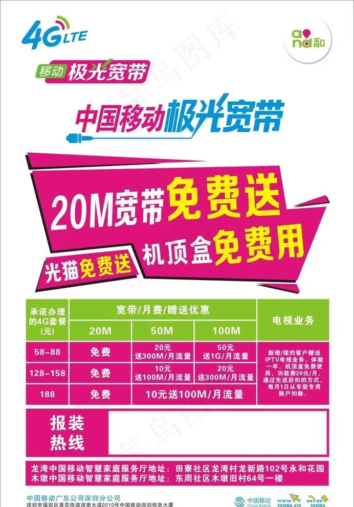 中国移动极光宽带图片cdr矢量模版下载