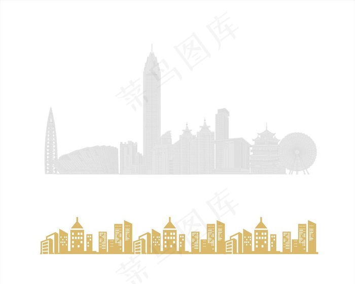 温州建筑剪影图片cdr矢量模版下载