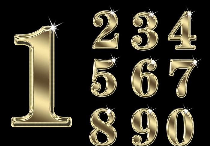 金色数字图片