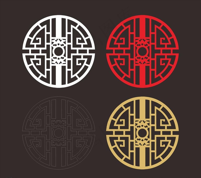 圆形矢量花纹图片