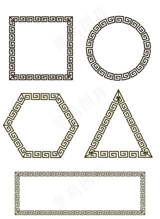 中国古典回纹花纹 含画笔图片