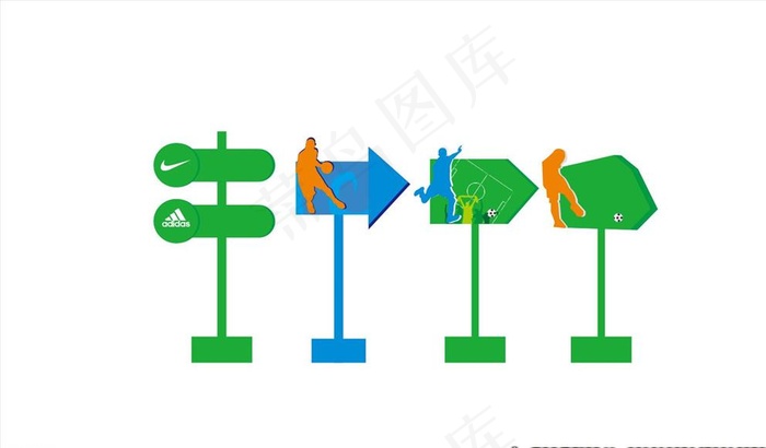 健康步道指路牌图片cdr矢量模版下载