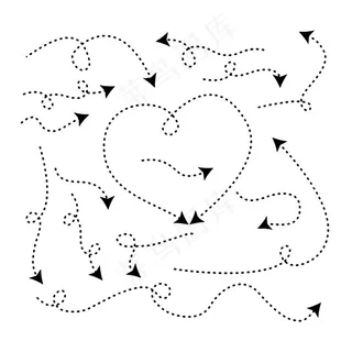 简约卡通箭头虚线图片