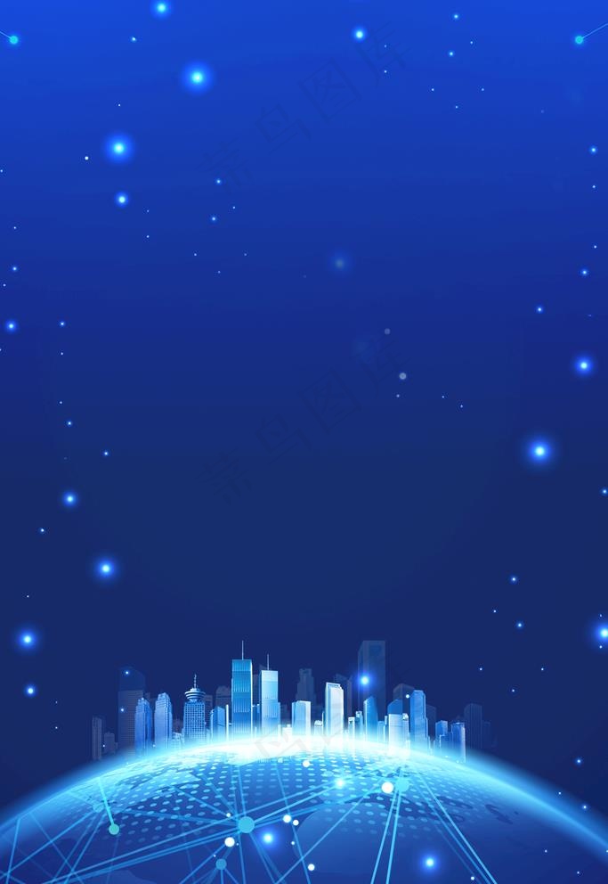 蓝色背景海报图片