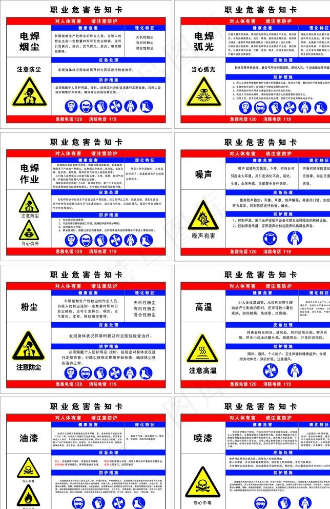 职业危害告知卡图片cdr矢量模版下载