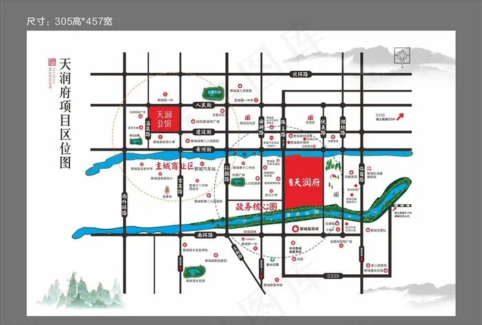 区位图图片cdr矢量模版下载