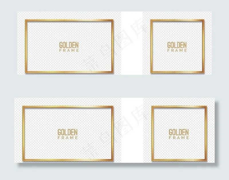 金色边框图片eps,ai矢量模版下载