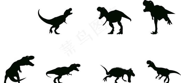 恐龙剪影图片ai矢量模版下载