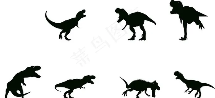 恐龙剪影图片