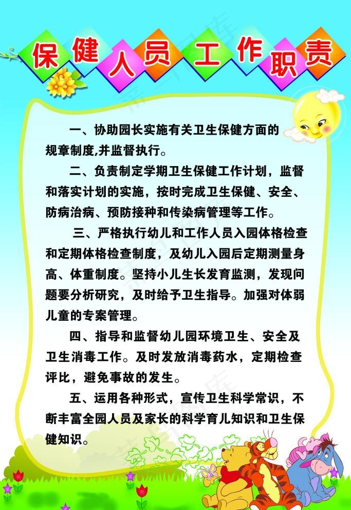 保健人员工作职责图片psd模版下载