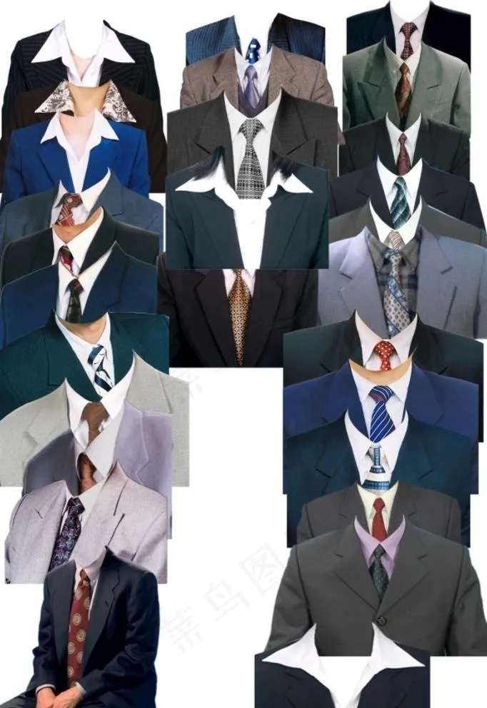 西服证件照模板图片psd模版下载